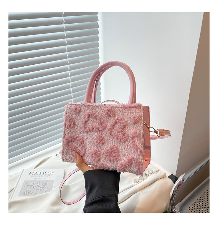 Women's Plush Stylish Crossbody Handbag - Premium PU Leather Shoulder Bag