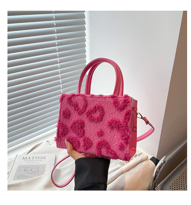Women's Plush Stylish Crossbody Handbag - Premium PU Leather Shoulder Bag