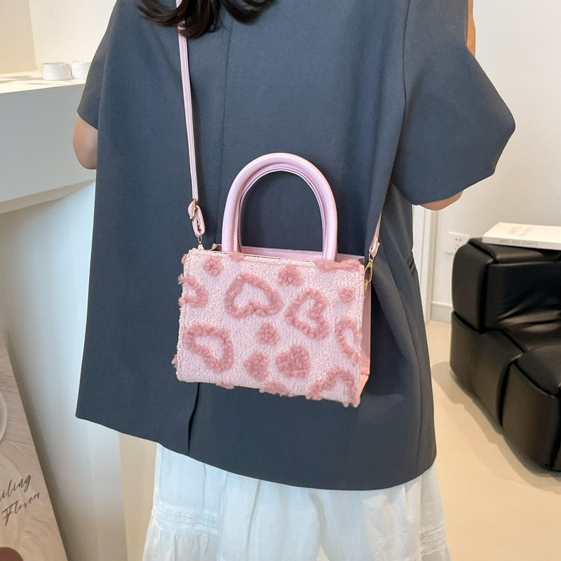 Women's Plush Stylish Crossbody Handbag - Premium PU Leather Shoulder Bag